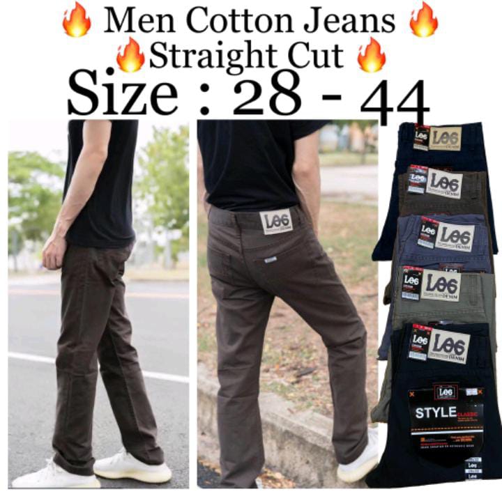 Cotton Jeans Lelaki Straight Cut/ Seluar Panjang Lelaki/ SELUAR JEANS ...